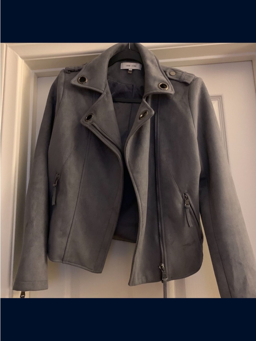 Women's Grey Suede Moto Jacket